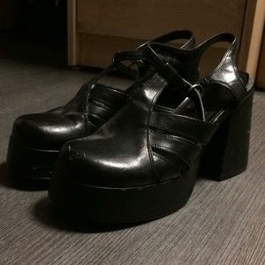 Chunky Black Grunge Heels